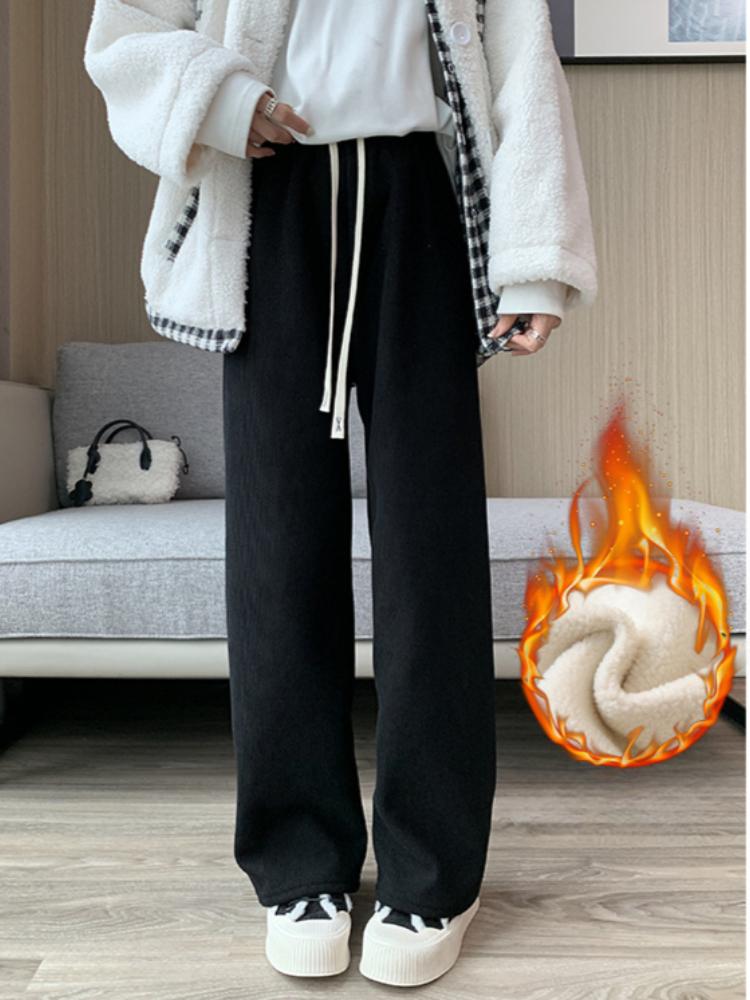 Butterfly Logo, High Waist, Loose and Flowing Figure, Casual and Loose Straight Tube, Slimming and Wide Leg Pants for Women