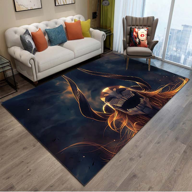 15 Größen Anime Bleach Cartoon Bereichsteppich Groß, Teppich für Wohnzimmer Schlafzimmer Sofa Fußmatte Dekoration, Kinder Spiel Rutschfeste Bodenmatte