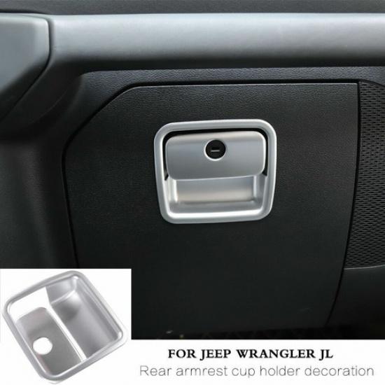 For Jeep Wrangler JL JT 2018+Silver Co-Pilot Storage Glove Box Handle Cover Trim