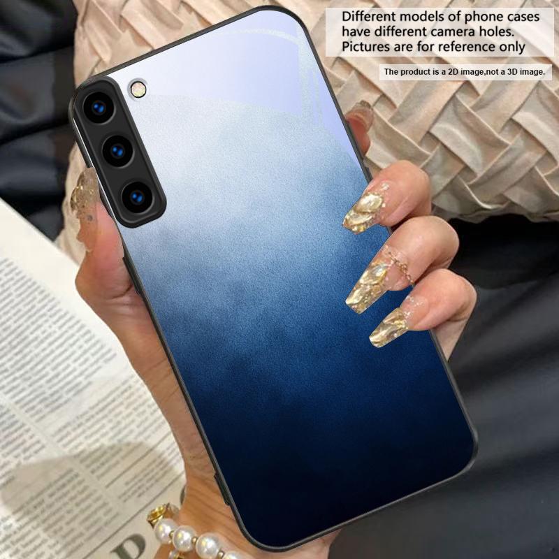 Color and texture fusion For For Samsung Galaxy S25+ S24+ S26 Ultra S25 Edge S24 FE S23 S22 S21 S20 Plus Black Glass Phone Case