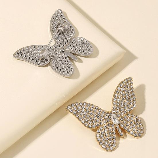 Butterfly Design Brooch Pin for Women Rhinestones Inlaid Brooch Pin for Dress Coat Shawl
