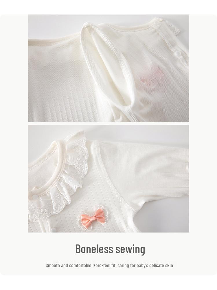 Newborn Long-Sleeve Summer Bodysuit - Lightweight, Boneless Pajamas for Baby Girls