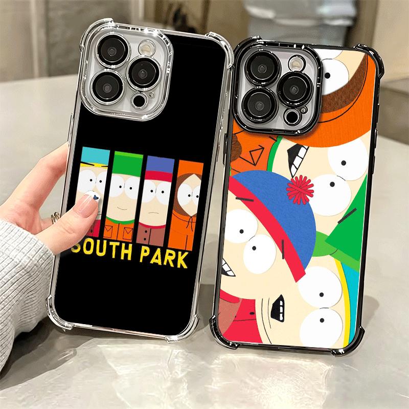 Cartoon S-South P-Parkes Soft Phone Case For iPhone 15 16 17 Air 14 Pro Max 16E Plus 13 12 Mini Plating Anti-Fall Fundas