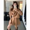 High-End Waist-Cinching Loose Collar Sweater Coat for Women - Trendy Mid-Length Knit Top, Autumn 2025 Korean Style.