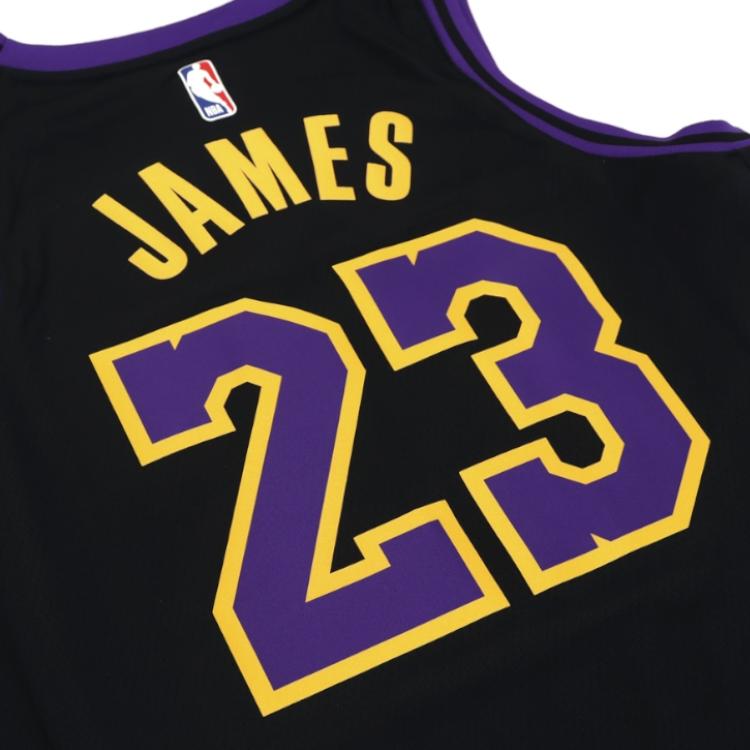 New Nike Lebron James Los Angeles Lakers City Edition 2023/24 Men's Nike Dri FIT NBA Swingman Jersey Black DX8506-012