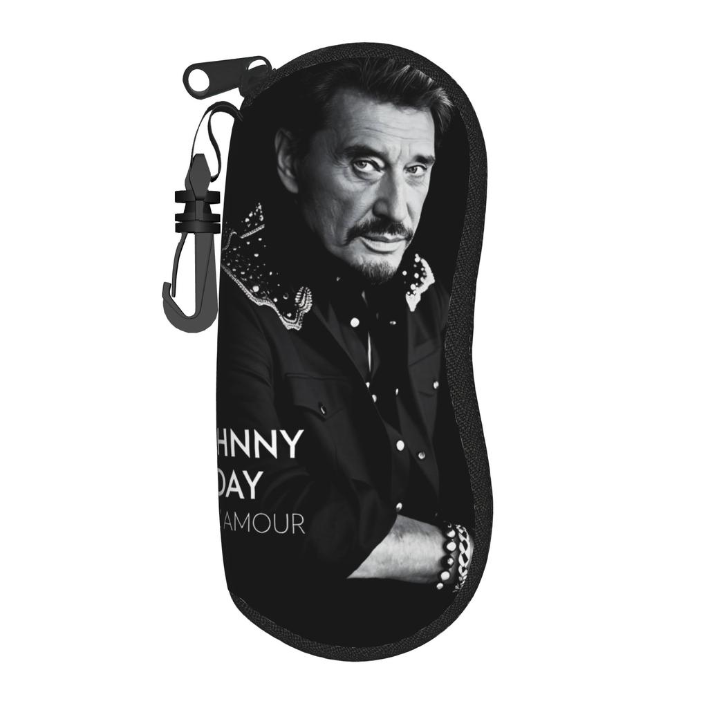 Rock Star Johnny Hallyday Glasses Case Cover Pocket Sunglasses Pouch For Unisex Fashion Eyewear Portable Eyeglass Protector