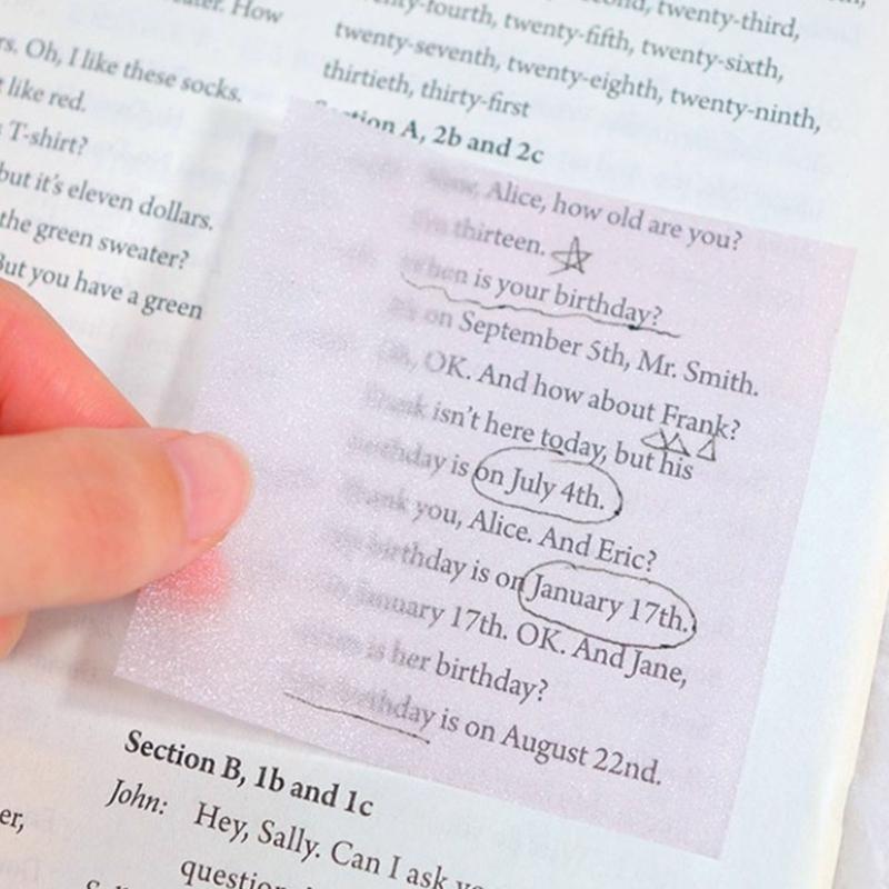 Glitter Film Bookmarks For Study Bookmarking and Office Use, Gradient Color Pull Out Transparent Marking Stick Note