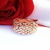 Purple Gold Rhombus Ring Plated With Rose Gold Car Flower Hollow Pattern Live Design Ring Jewelry