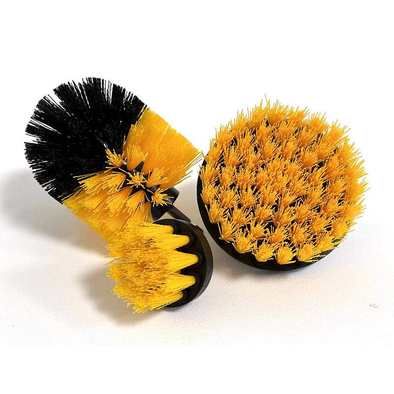 3PCS Multifunctional Cleaning Brush Set Gap Polishing Car Bathroom Floor Disc жёлтый
