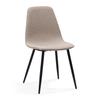 Minimalist Dining Chairs Made of Fabric & Metal - Beige/Light Beige Set of 2
