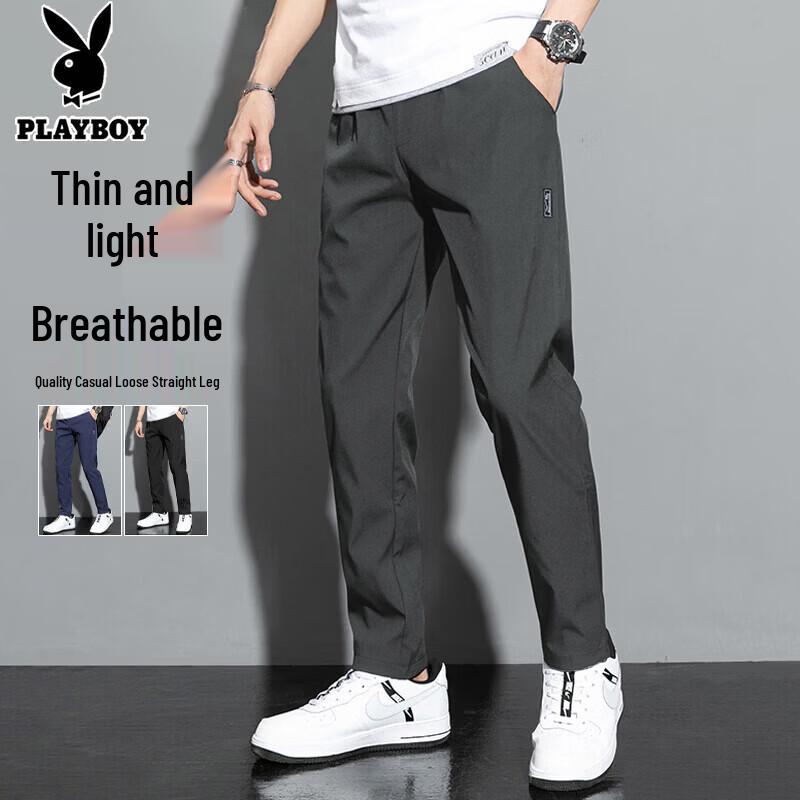 PLAYBOY Men s Ice Silk Summer Casual Pants 4XL