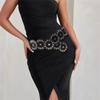 Retro Rivet Wide Belt Zinc Zinc Alloy Concho Waistband Adjustable Disc PU Hollow Belt  Women