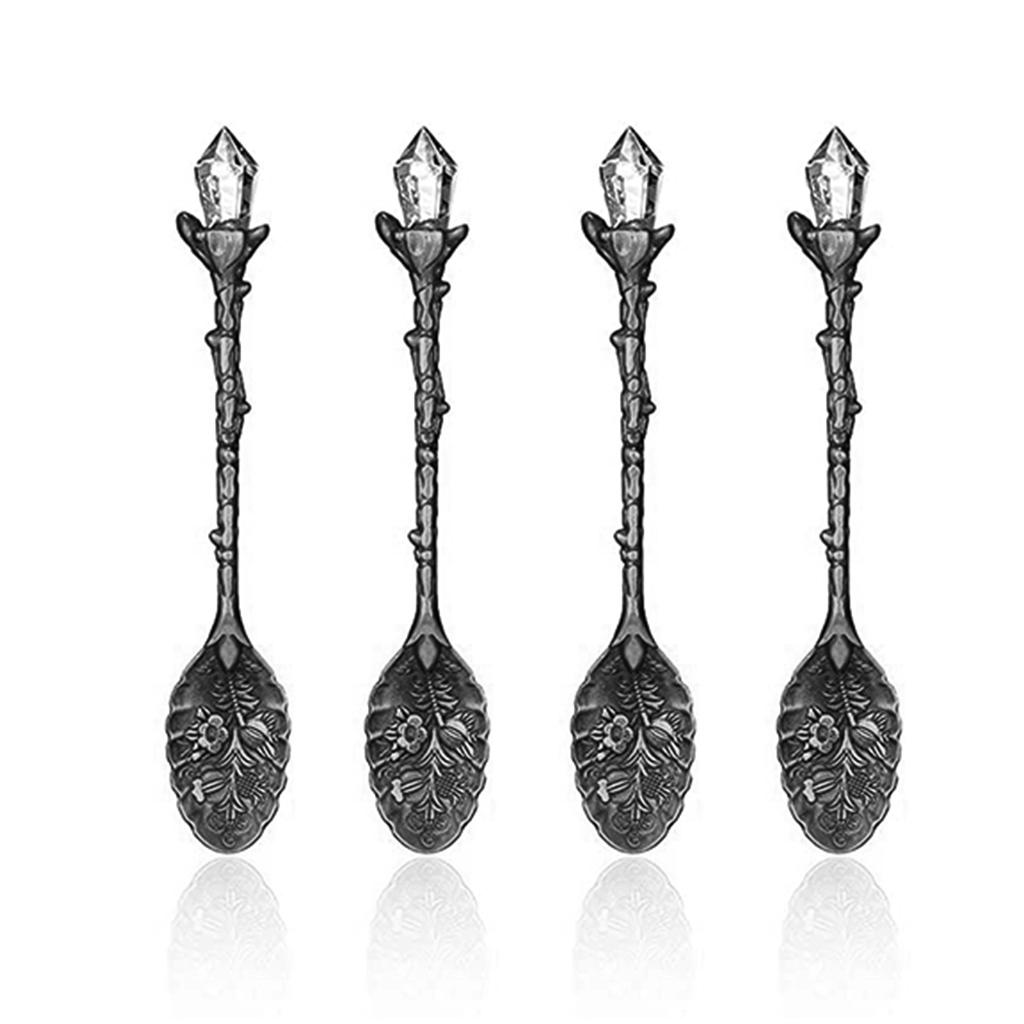 Royal Style Carved Mini Coffee Spoon Flatware Dessert Teaspoon Kitchen Accessory