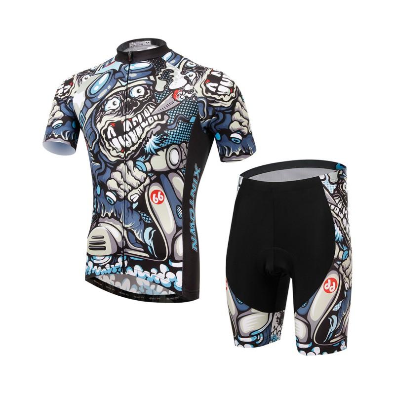 XINTOWN Mens Short Sleeve Cycling Jersey Set Moisture Wicking Quick Dry Bike Wear