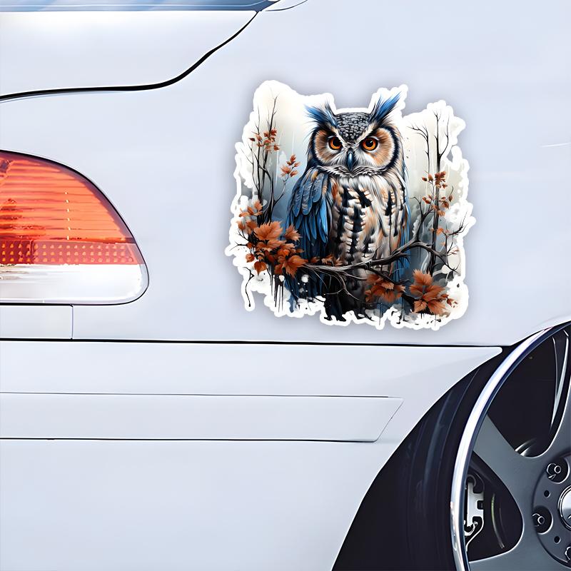 

Автомобільні наклейки «Сова стоїть на гілці», атмосферостійкі вінілові наклейки на вікна, вироби на бампері - наклейки з ПВХ на транспортні засоби червоний