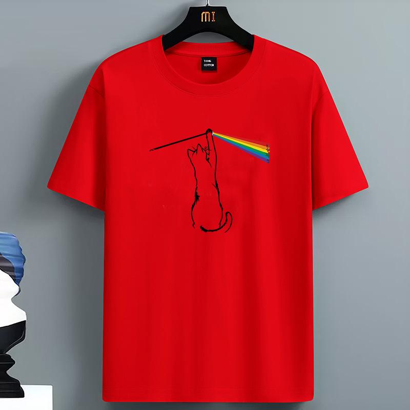 Fun Cats Tshirt Casual Clothing Pattern 100 Cotton Printed Loose and Comfortable Tshirt