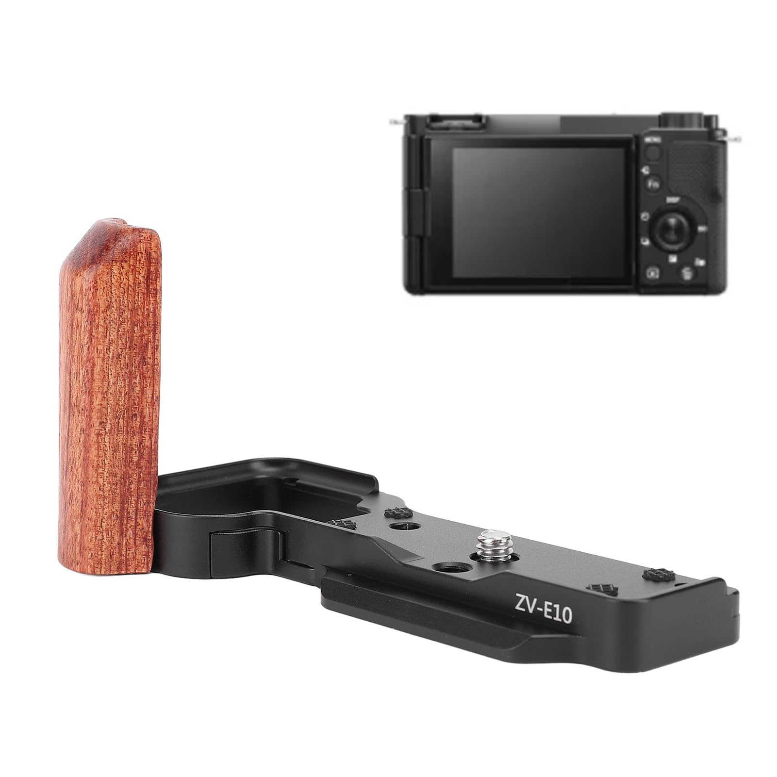 

Wooden for Camera Wooden Grip with Screw Hole for Quick Release Plate for L-bracket ZV-E10, L-bracket, 1/4 Arcaport, L-bracket ZV-E10