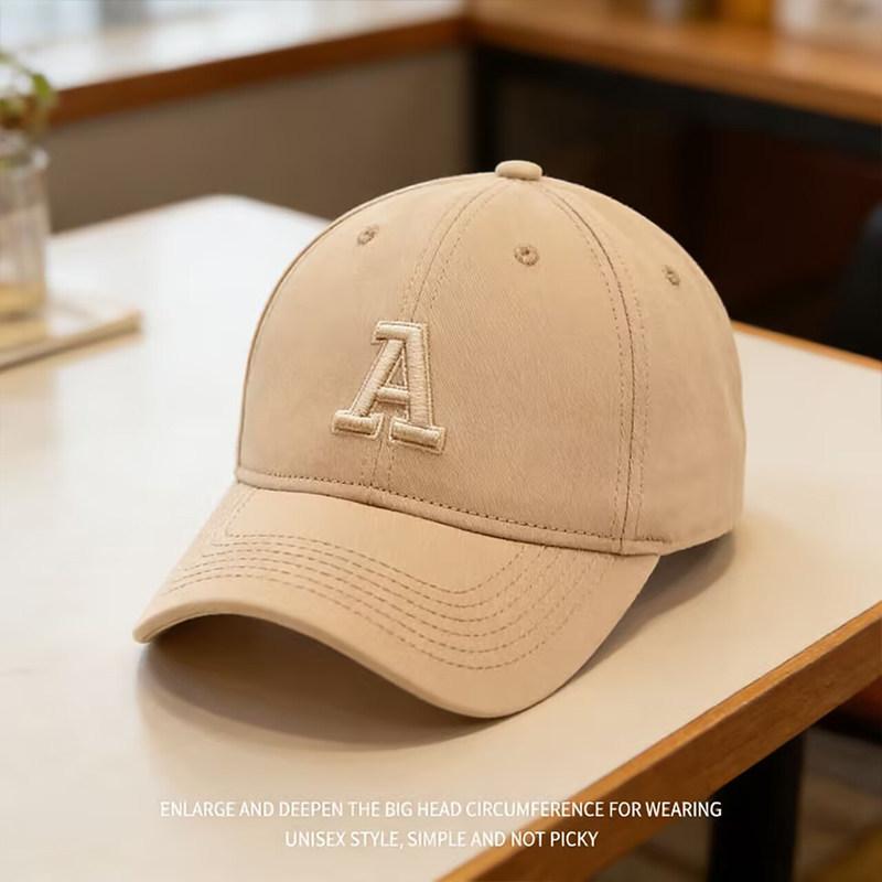 Embroidery A letter baseball cap female hard top showing face small versatile casual cap male ins trendy brand