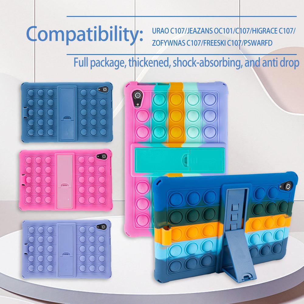Hülle für Urao C107/Jeazans OC101/C107 Tablet 10,1 Zoll 2025, Kindersichere Weiche Silikon-Ständerabdeckung für HiGrace C107