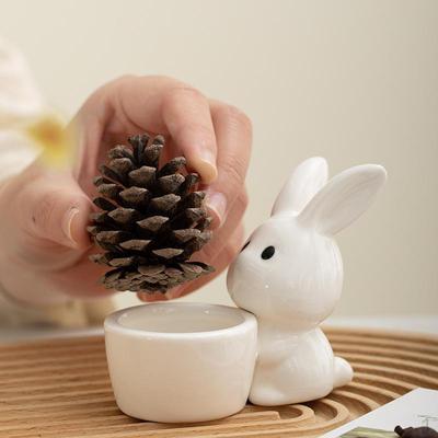 Ceramic Egg Cup Candle Stand Display Cute Holder Porcelain for Gathering