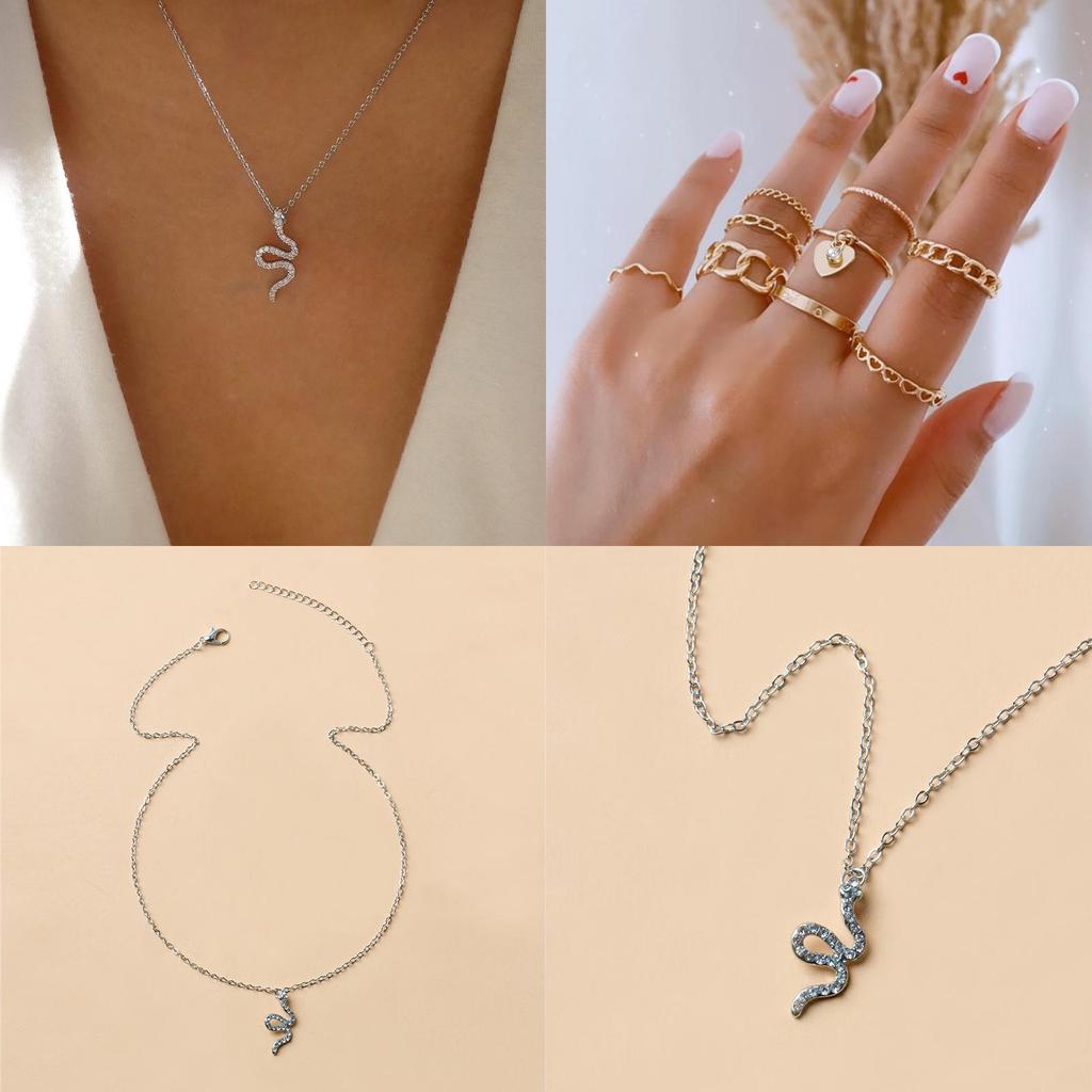 Snake Pendant Necklace For Women With Zinc Alloy Animal Design Summer Fashion Accessory
