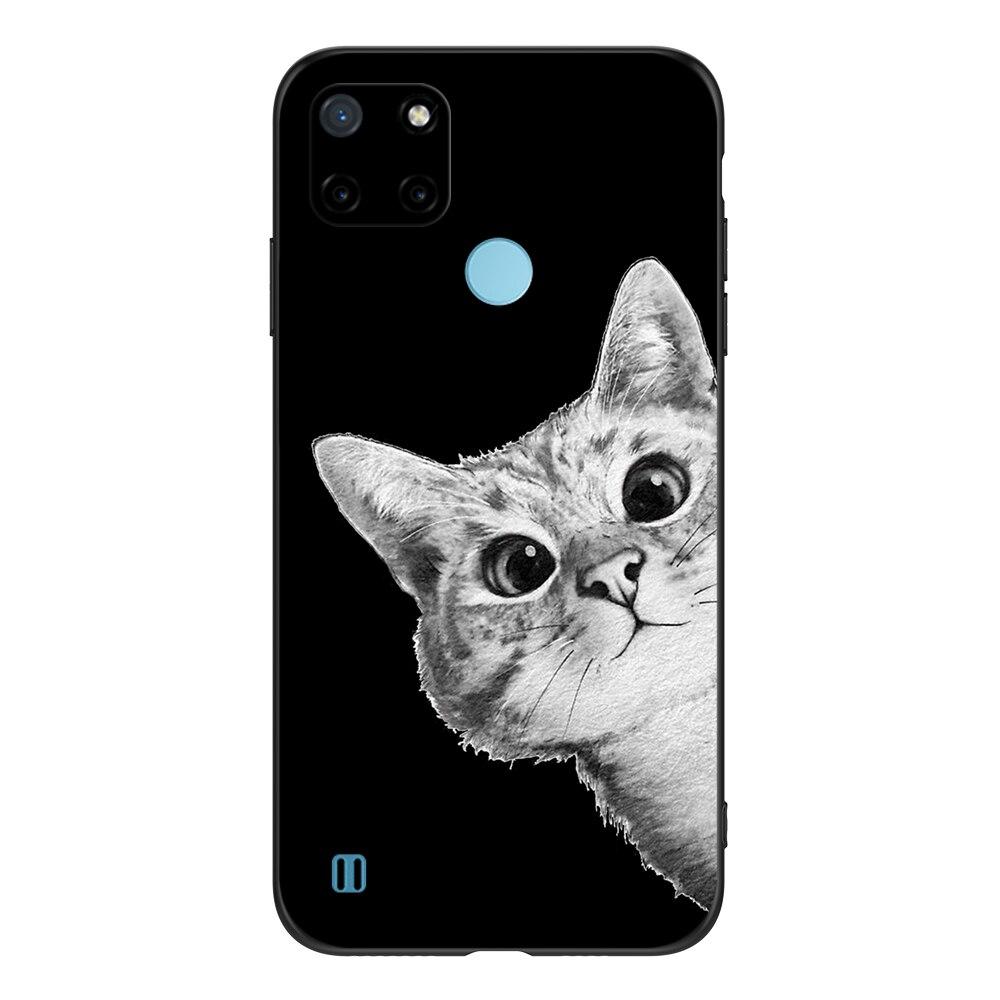 For Realme C21Y C25Y Case For OPPO Realme C21Y C25Y 4G Soft Case RMX3261 Coque 6.5inch Black Tpu Case Lion Wolf Tiger Dragon