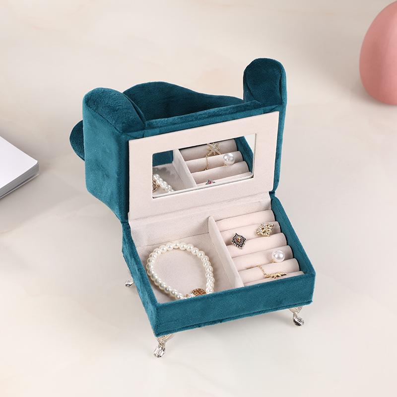 Cross-border European velvet sofa jewelry box sofa small items storage Nordic style cute exquisite storage box ornament