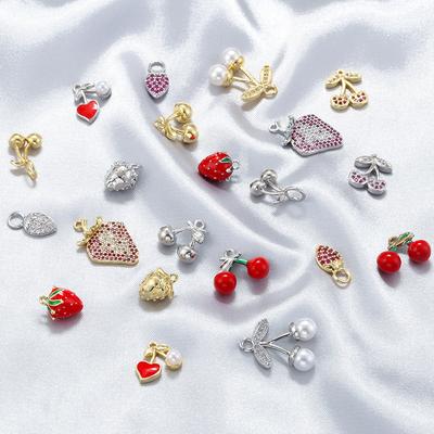 Sweet And Cute Fruit Series Strawberry Cherry Pendant Creative Diy Bracelet Necklace Pendant Vd1634-1643
