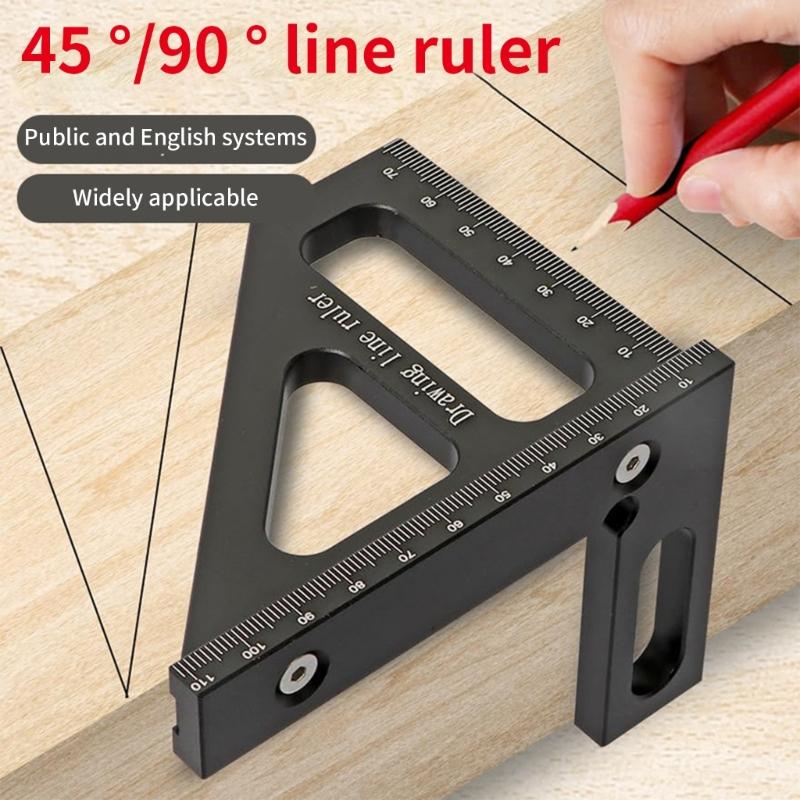 Portability Angles Scribers Tool MultiFunctional Ruler 45/90Degree Marking For Professional Woodworking Construction Use