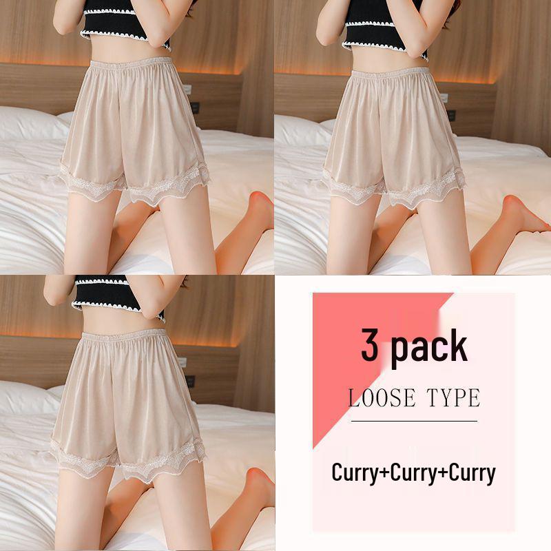 Seamless Ice Silk Lace Women's Summer Anti-Exposure Loose Shorts