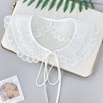 Весенне-осенняя вышивка кружево большой воротник декоративная рубашка одежда ложный воротник кружево ажурное кружево маленькая шаль лепестковый воротник