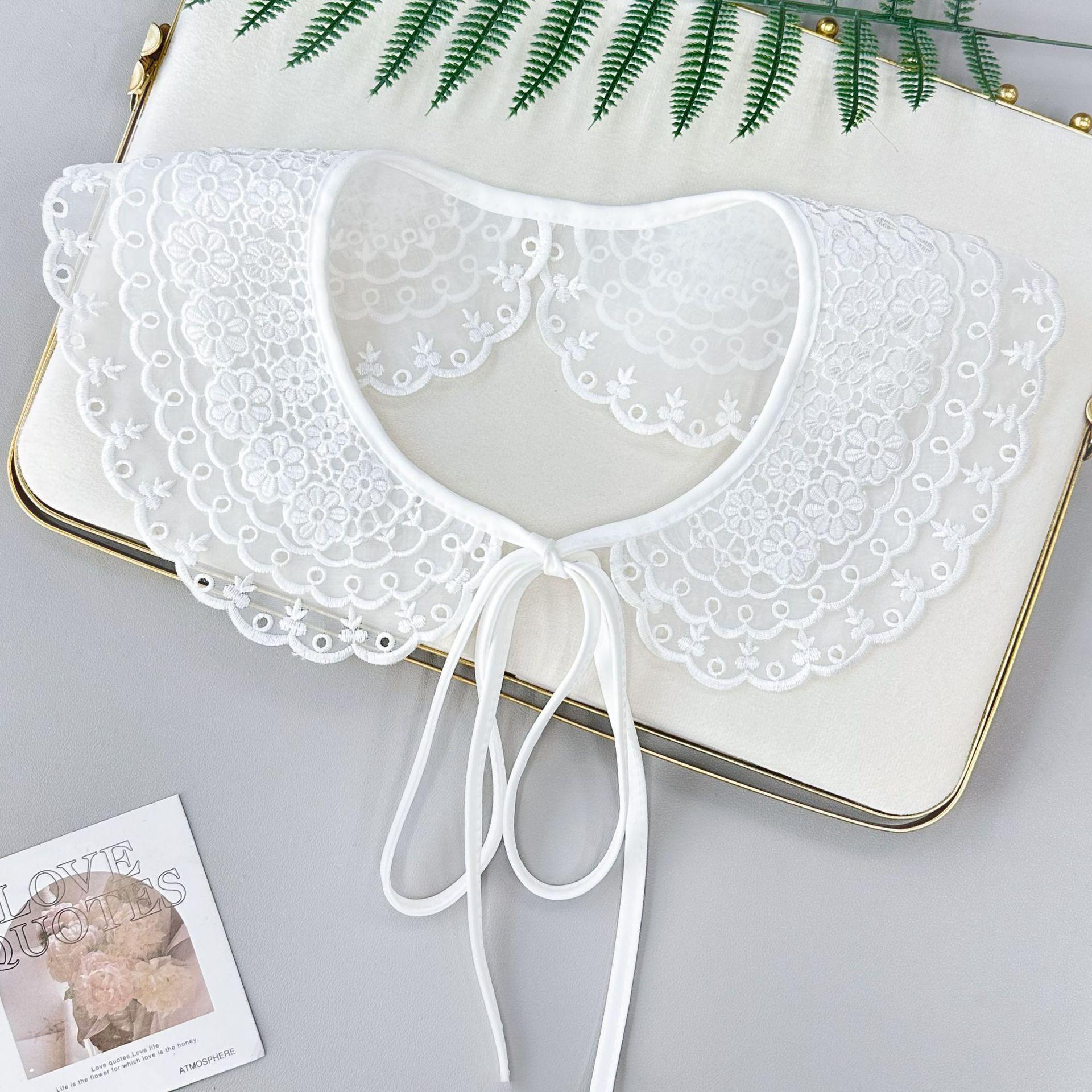 

Весенне-осенняя вышивка кружево большой воротник декоративная рубашка одежда ложный воротник кружево ажурное кружево маленькая шаль лепестковый воротник