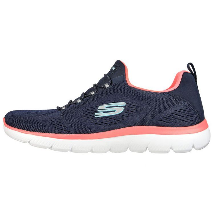 Skechers Summits Series Fabric Versatile Casual Low-Top Lifestyle Shoes Women sneakers Blue Pink 149523-NVNP 35.5