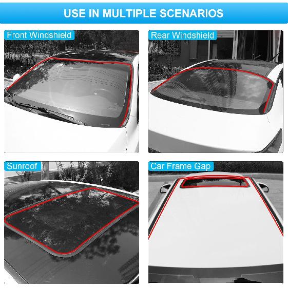 DOTAATDW Car Weather Stripping, 30Mm Windshield Rubber Seal For Car Front Rear Windshield Trim, Rubber Adhesive T Shape Sunroof Seal Cover Leak Sound