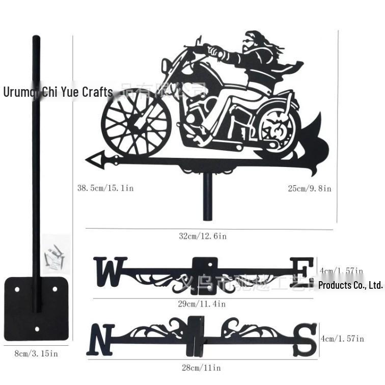 Weather Vane Ornament: Outdoor Wrought Iron Spray-Painted Roof Decoration Metal Craft