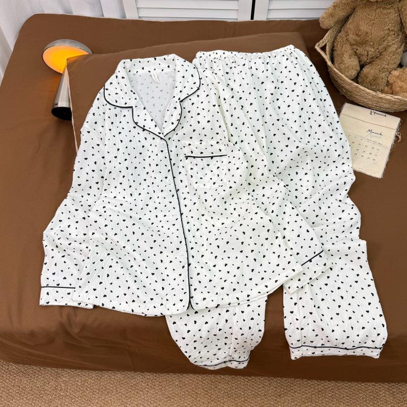 Women's Cloud Cotton Lace Pajama Cardigan Set - Spring & Autumn Collection