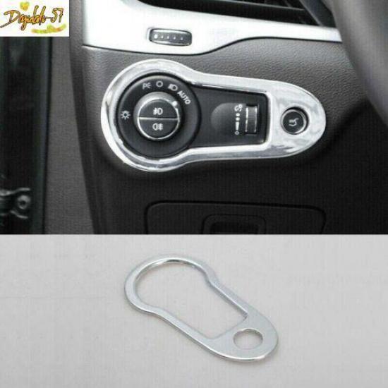For 2016- Jeep Cherokee ABS Chrome Interior Car Headlight Adjust Cover New