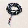 6mm Black Matte Onyx Hematite Carving Bead Men's Necklace Beaded Pendant Necklace Punk Handmade Jewelry Gifts