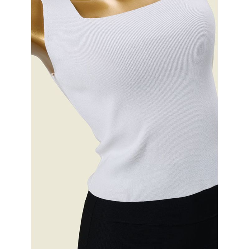 D Australian Brand Fashion Square Collar Slimming Vest Camisole Sexy Inner Wear Pure Color Knitted Underwear Top