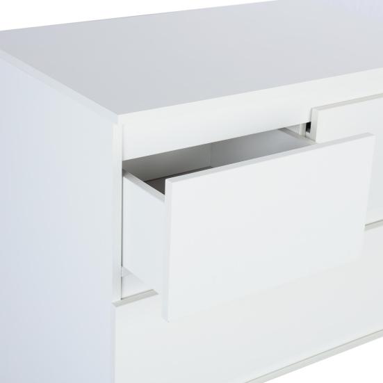 White Dresser Dresser, Bedroom & Chests of Drawers, Tall with Shelf Vertical Standing Chest 6 Wood Large for Closet,