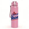 1PC Labatt Blue Circular Brand Logo Print 750ml Colorful Plastic Sports Water Bottle Leakproof Pop Up Lid with Straw for Outdoor Work Home Use