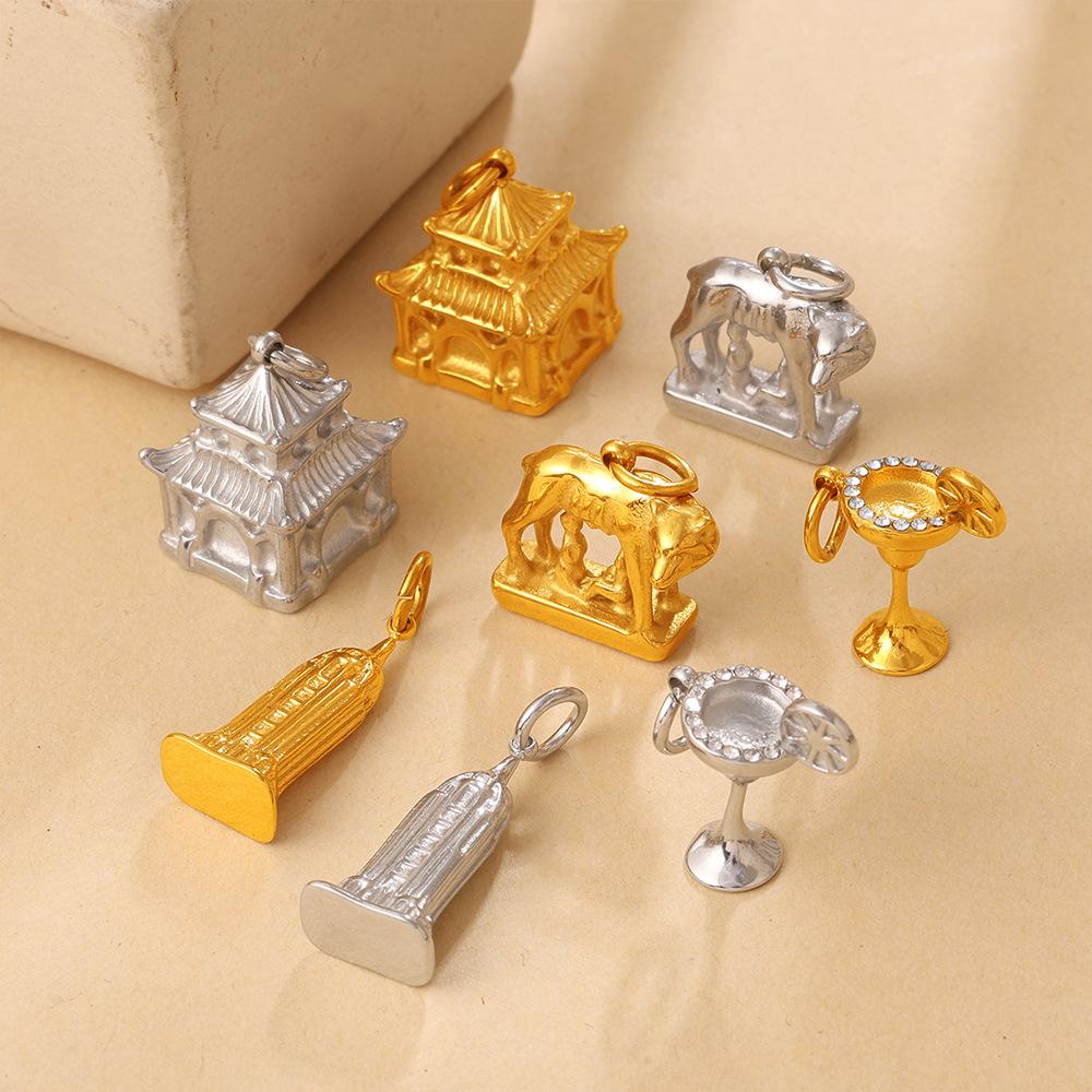  1Pcs Stainless Steel 18K Gold Plated Pendant Waterproof Women Charms Gold Color DIY Accessories Charms Jewelry