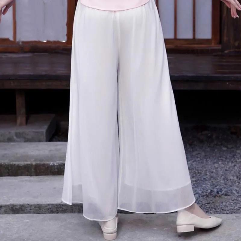 Retro-Stil Lässiger Weitbeinrock Frühling und Sommer Temperament Bestickt Schicke Lässige Hose für Damen