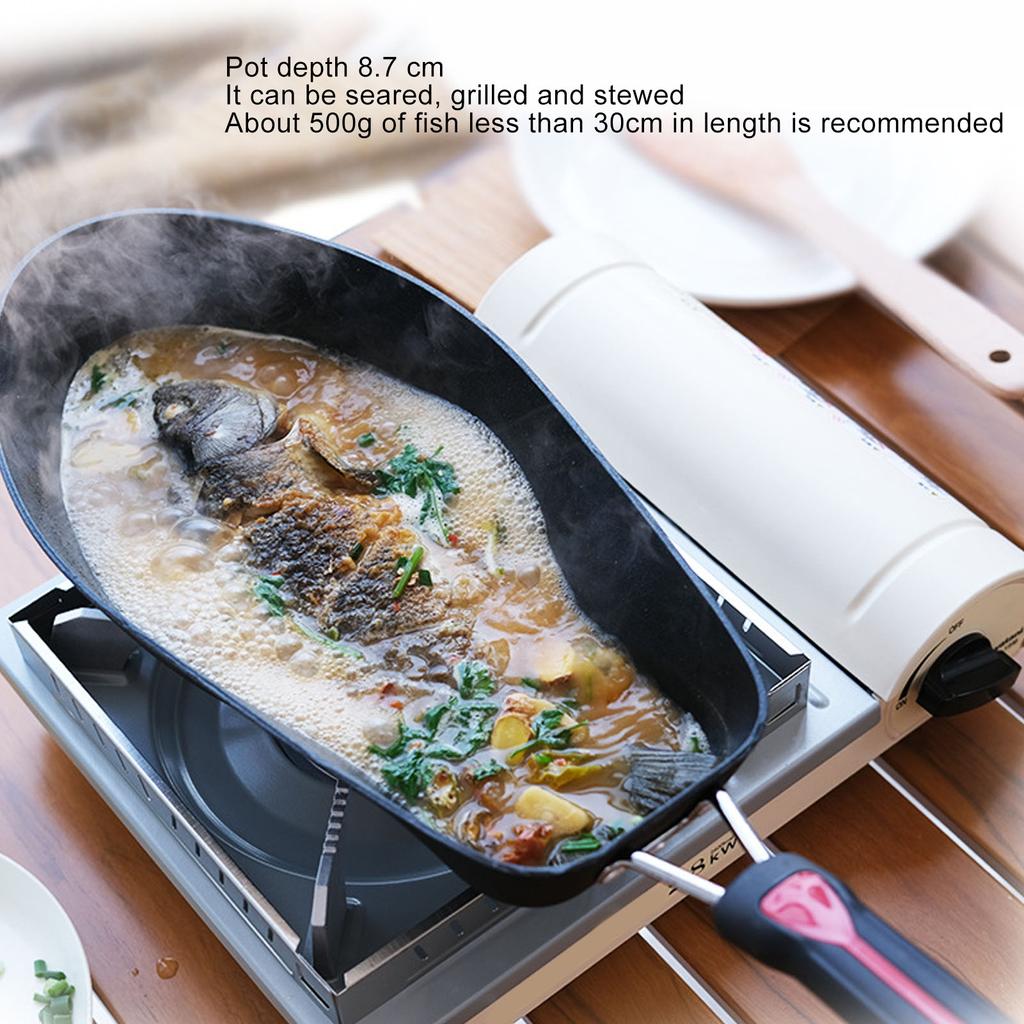 Fish Frying Pan Fish Shaped Frying Pans Easy To Clean Efficient Thermal Contact 3D Fish Shape Non Stick Fish Pan for Fish Making