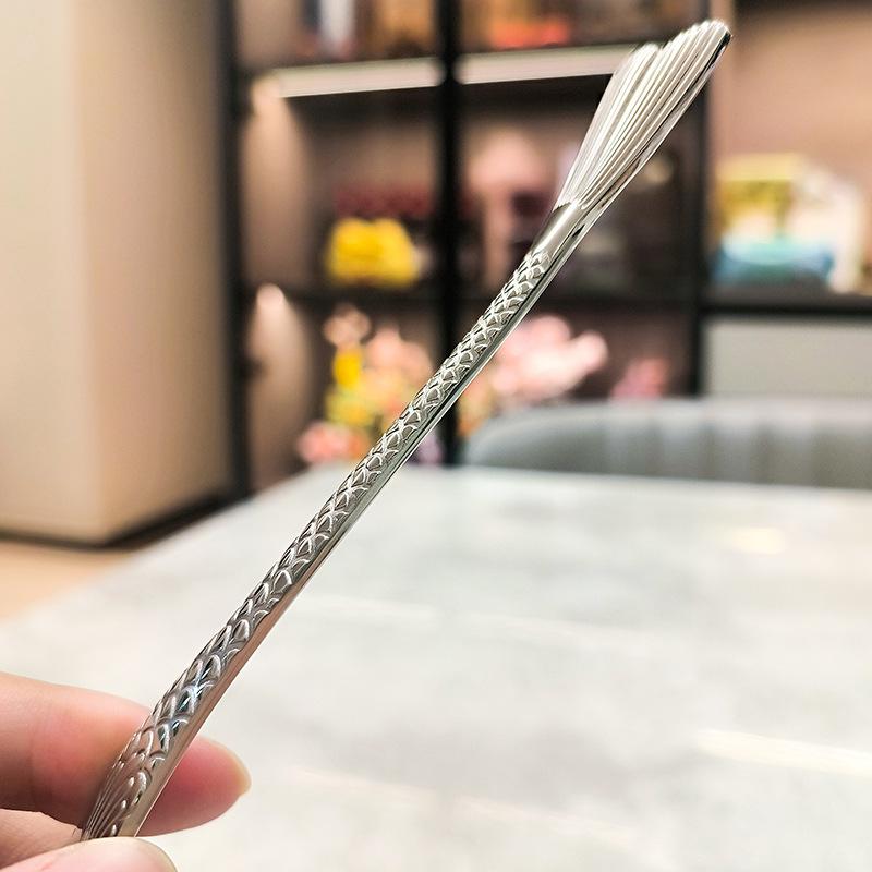 2 ks Nerezová ocel Kreativní Rybí ocas Jídelní lžíce Vidlička Jídelní lžíce Obličej Dětská vidlička Dezertní Ovocná vidlička Sada nádobí