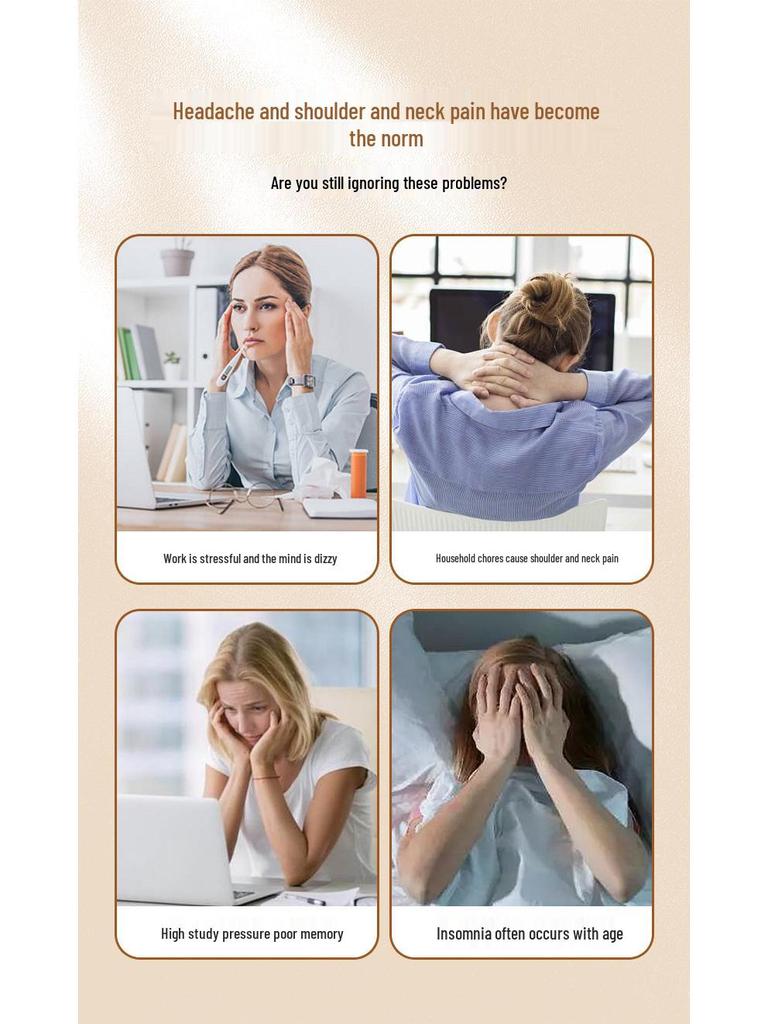 Gold Sandalwood Five-Tooth Meridian Comb for Scalp and Body Massage