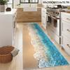 1pc Blue Water Ripple Long Runner Rug 2D Print Non-Slip Machine Washable for Hallway/Kitchen/Bedroom/Entryway/Living Room Decor