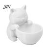 Office Desk Plant Holder 3D Printed Cat Ornament, Shape Pot, Small Indoor Pot Holder, Matte Frosted Surface Container for Home Decor Themed Planter