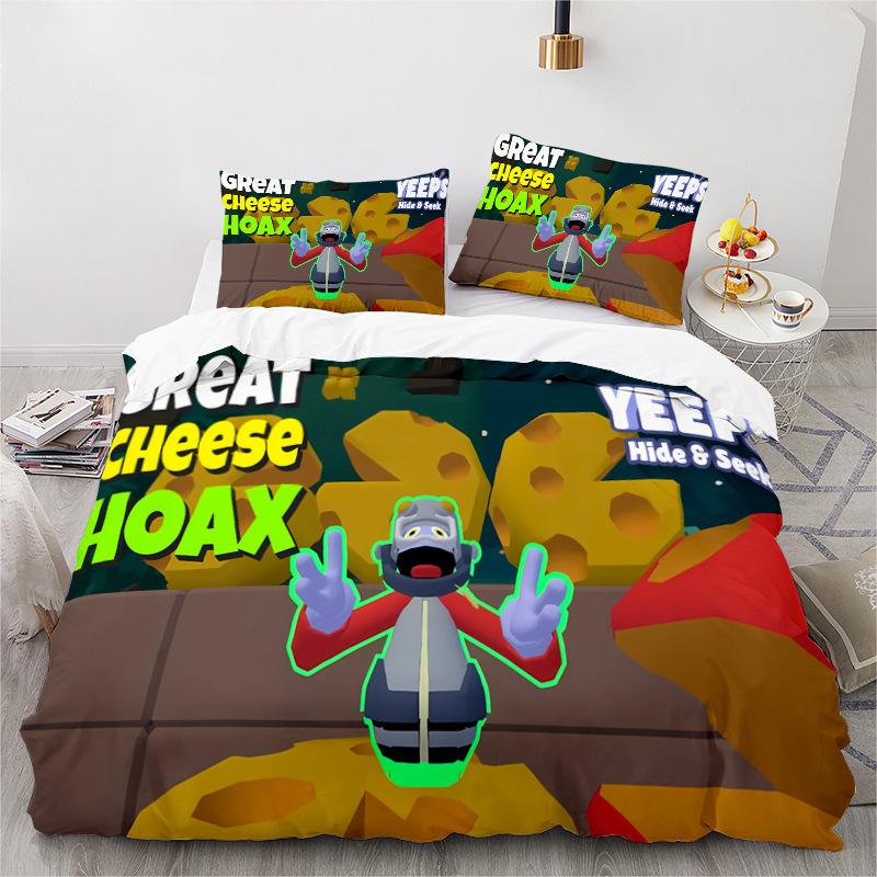 Serie Animata Stampa Digitale 3D Set Biancheria da Letto Tre Pezzi Lenzuolo Copripiumino
