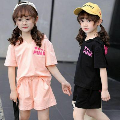 2025 New Style Summer Suits for Girls: Stylish Casual Sports Two-Piece Outfit for Middle and Large Children